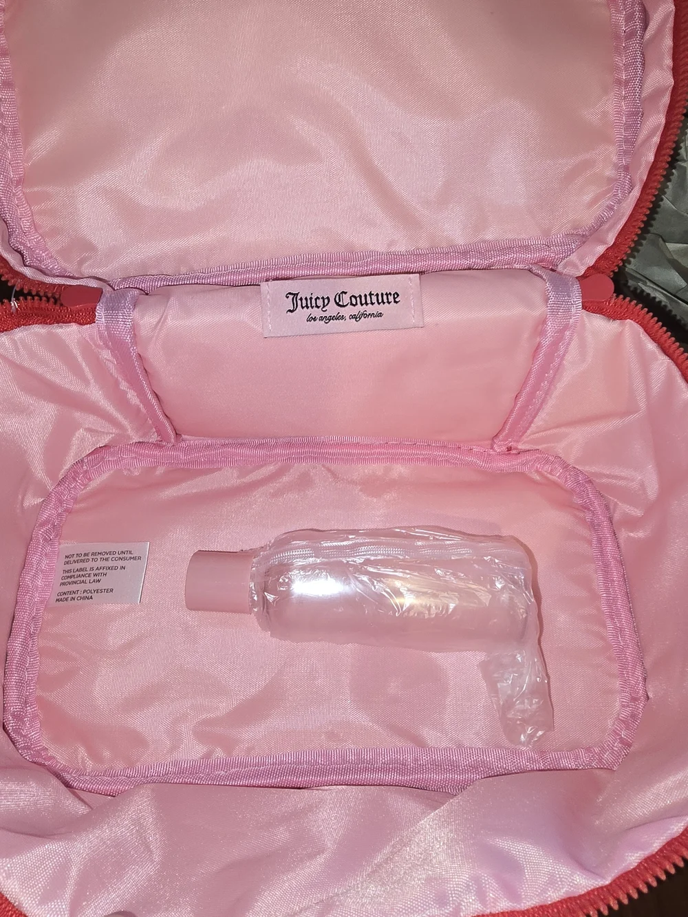 Juicy Couture Red ♥️ Cotton Cosmetic Bag & Toiletry Bottle, Brand New with Tags!